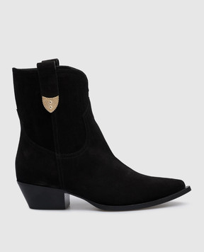 Babe Pay Pls Paris black suede boots with metal details PARISVELOUR
