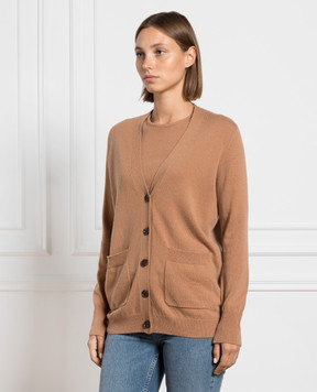 Allude Коричневий кардиган з вовни і кашеміру 23517010