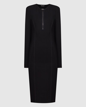 Tom Ford Черное платье с фигурным вырезом ABJ654FAX021