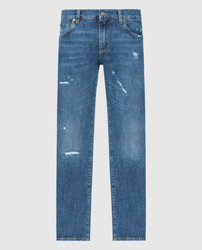 Dolce&Gabbana Сині джинси з ефектом потертості з проріхами GY07CDG8KO3