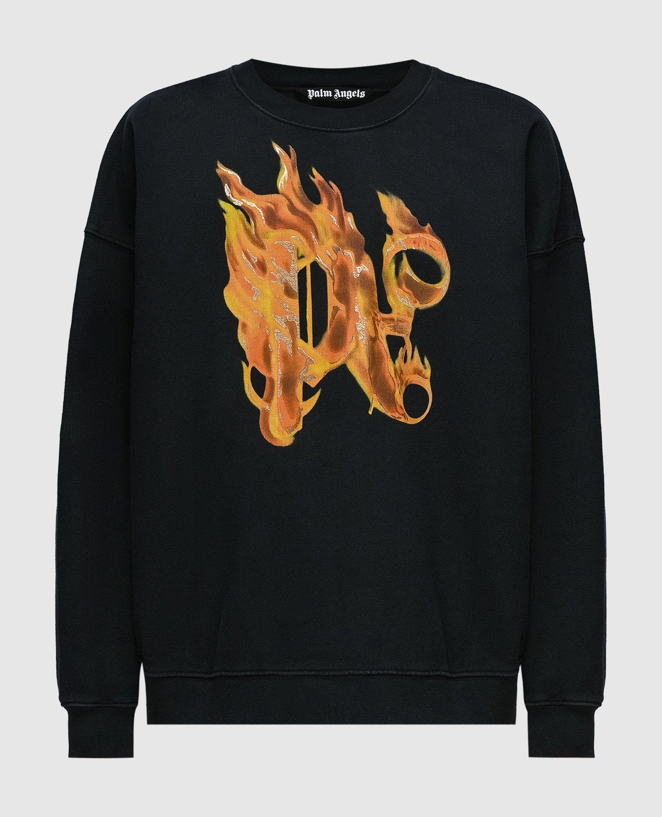 

Черный свитшот с принтом BURNING MONOGRAM, Свитшоты