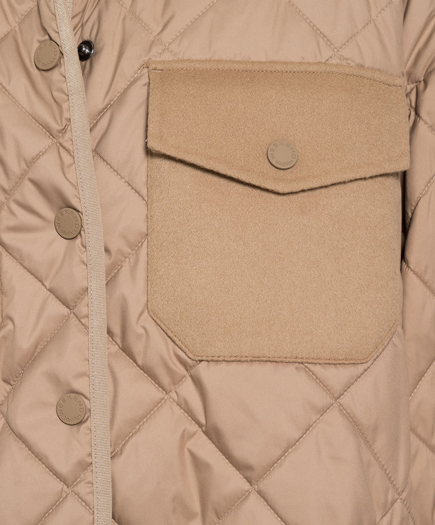 Max Mara Weekend Коричневая комбинированная стеганная куртка PAPRICA изображение 5