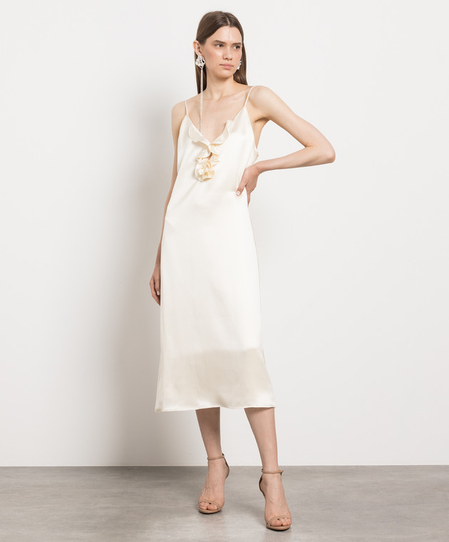 Magda Butrym Beige dress-combination made of silk with an appliqué 202523 image 2