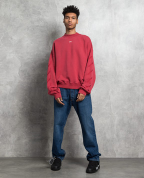 Off-White Красный свитшот с принтом S.Matthew OMBA070F23FLE009