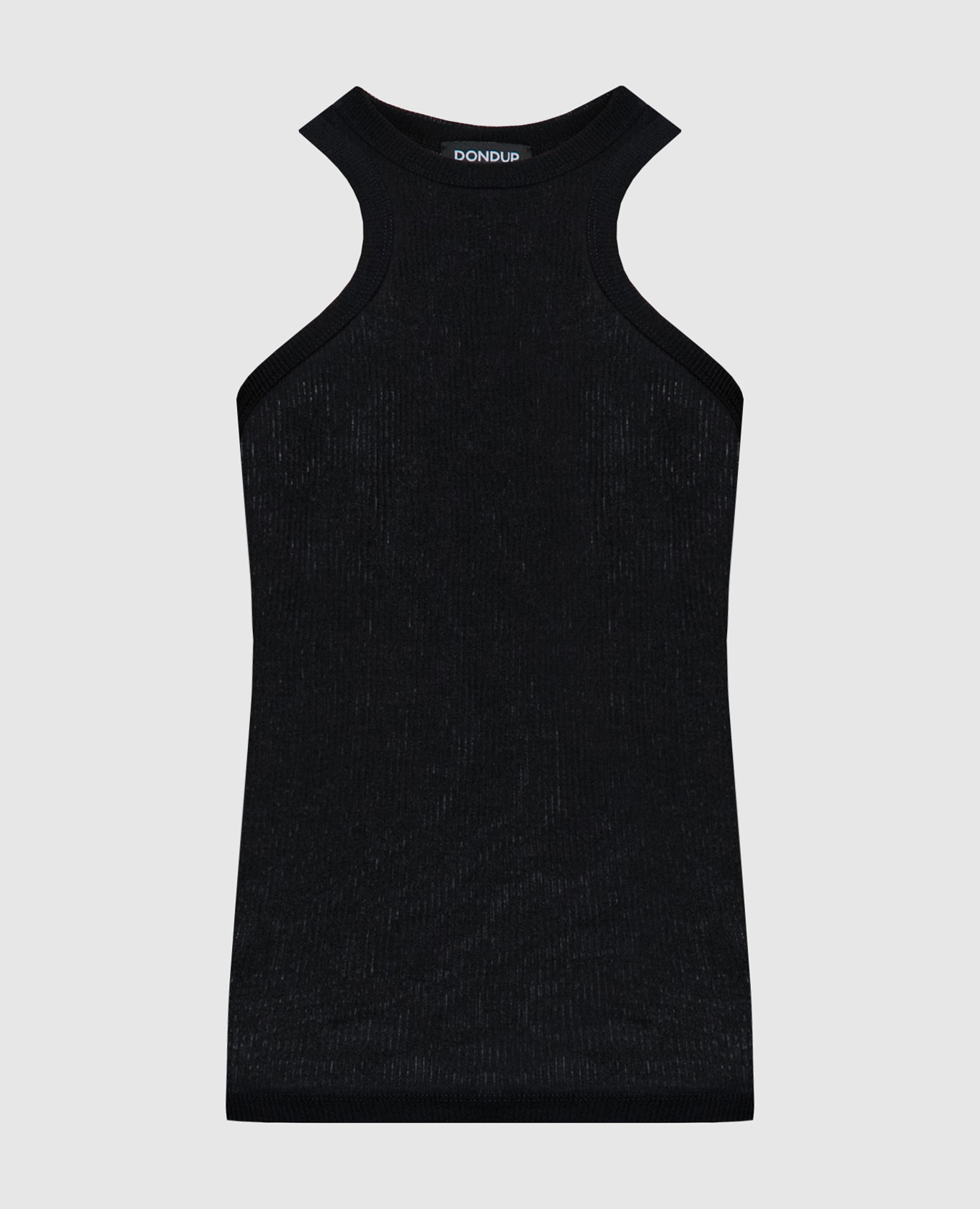 Black ribbed top with logo