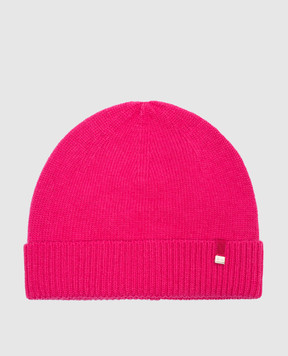Herno Рожева шапка з вовни з логотипом BER00004D70127