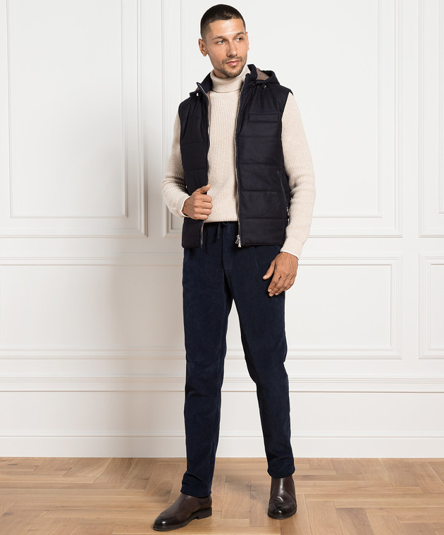 Enrico Mandelli - Blue vest made of wool and cashmere A7T7763821 - buy ...