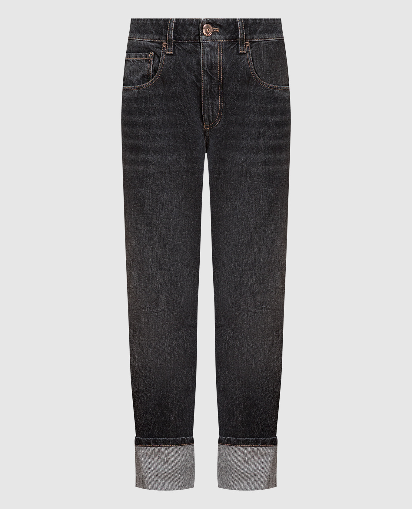 

Серые джинсы с логотип патч, Серый, Зауженные джинсы