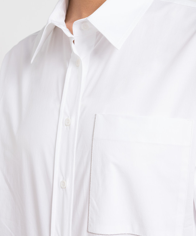 Peserico Біла сорочка з ланцюжком моніллю S0678800659 зображення 5