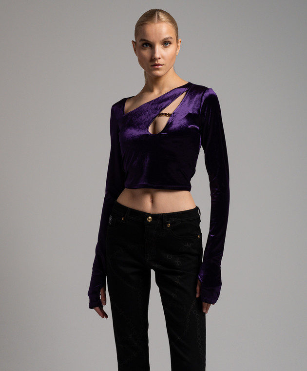 Versace Jeans Couture Purple blouse with logo 75HAH605N0225 image 3