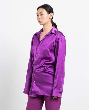Off-White Фиолетовая рубашка с принтом логотипа OWDB415F22FAB001