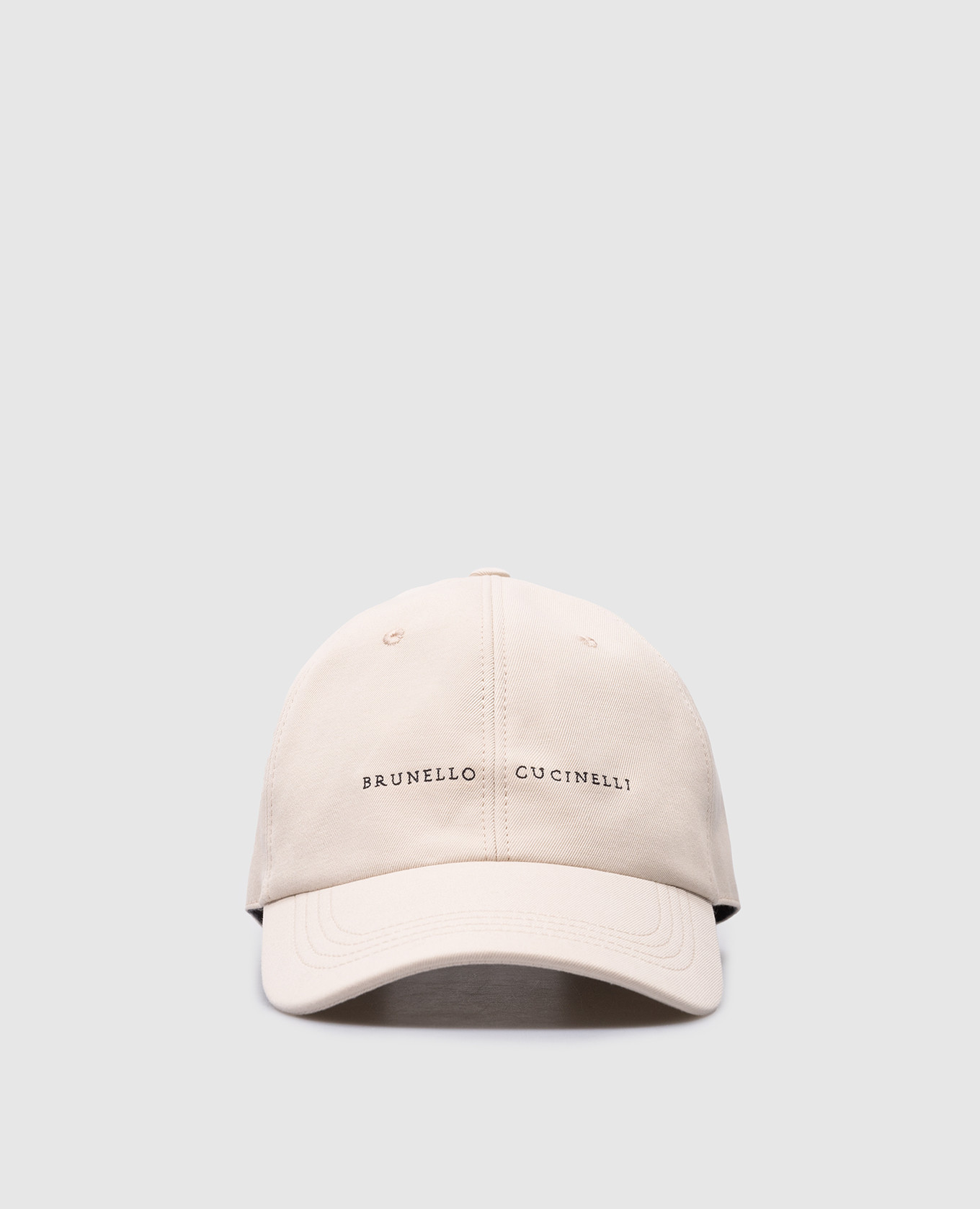 Beige cap with logo embroidery