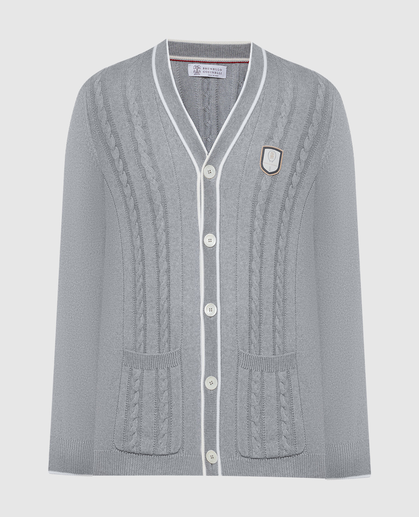 

Серый кардиган с фактурным узором, Кардиганы