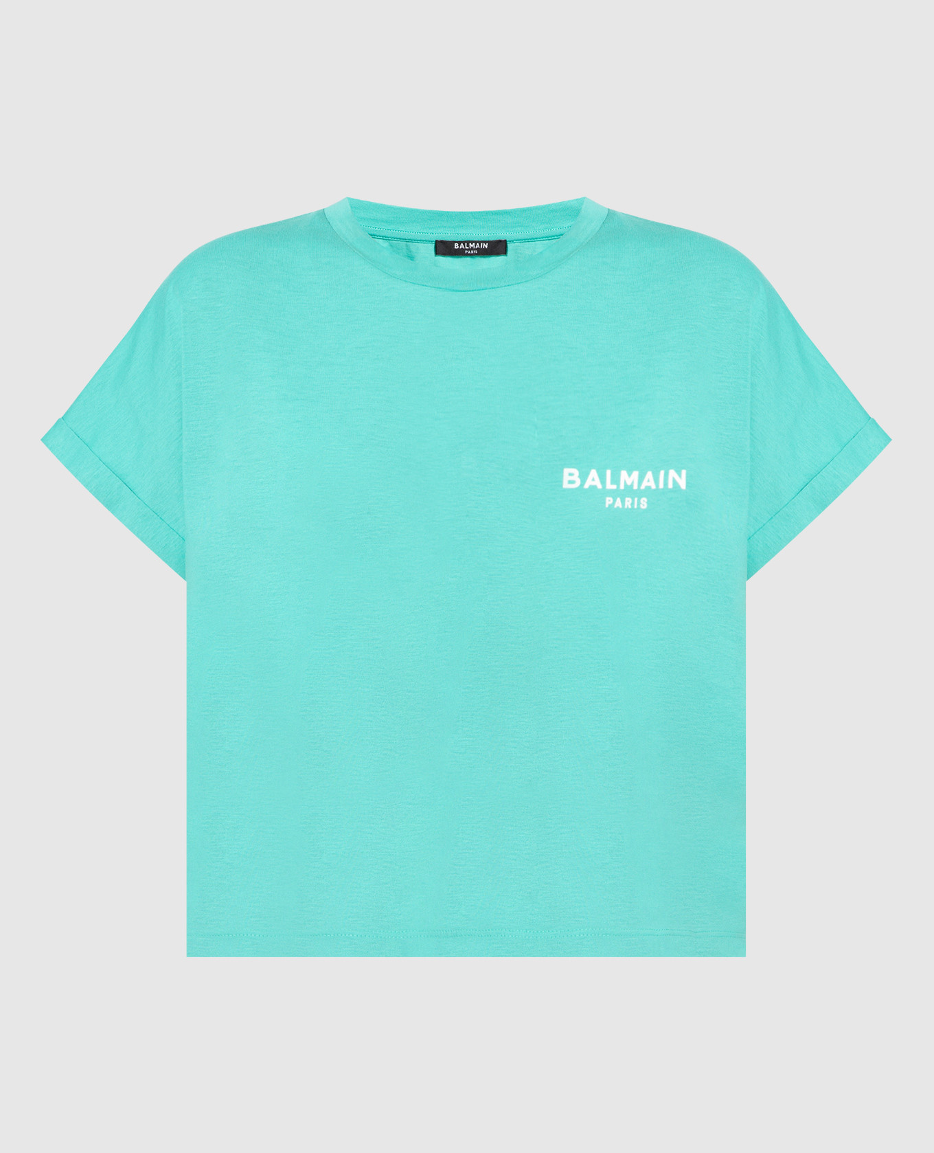Green t-shirt with textured logo