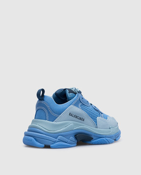 Balenciaga Детские синие кроссовки Triple S 654251W2FW4