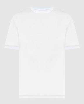 Stefano Ricci Белая футболка с металлическим логотипом в виде головы орла MNH2401980