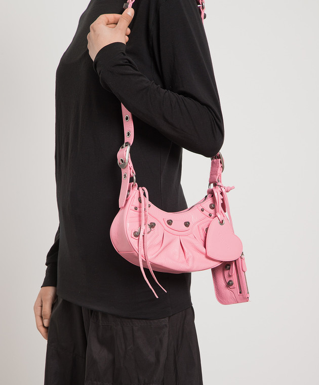 Balenciaga Розовая кожаная сумка-хобо Le Cagole 6713091VG9Y изображение 2