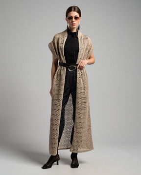 Brunello Cucinelli Чорна блуза з ланцюжком моніль з еколатуні M0091MA616
