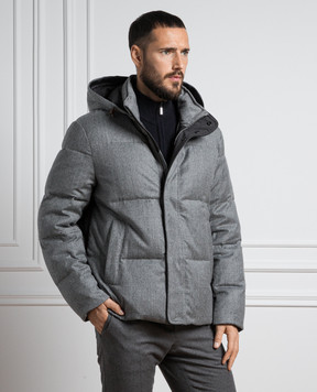 Canali Серая пуховая куртка из шерсти SR01809O40854