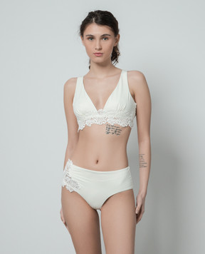 Ermanno Scervino Белый лиф от купальника с кружевом D444Y301BKZ