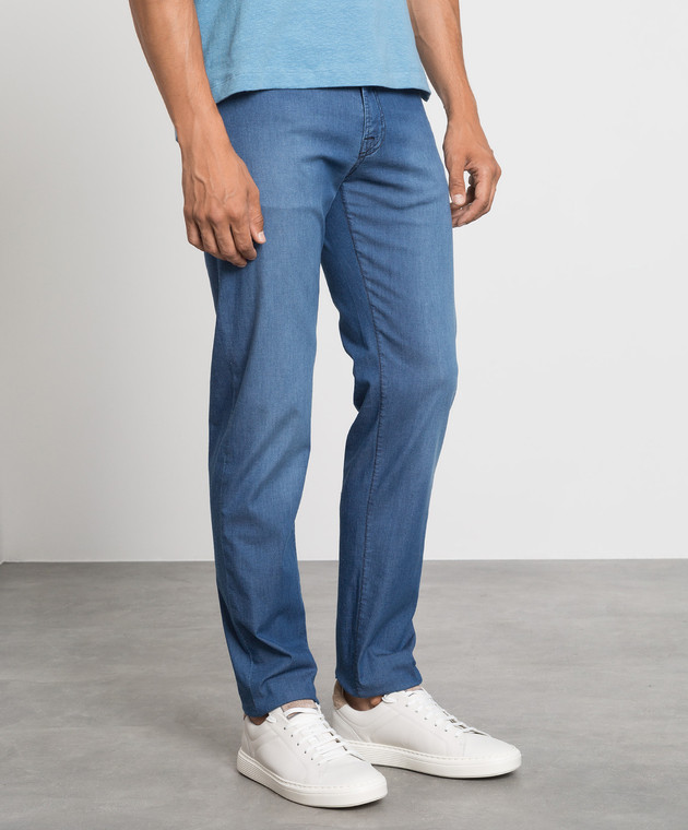 Marco Pescarolo - Blue distressed jeans NERANOM1845J10 buy at Symbol