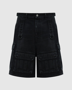 Vetements Чорні джинсові шорти-карго UE64SS100B
