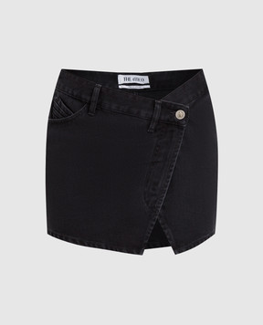 The Attico Black denim mini skirt with Eudra scent 231WCS123D054