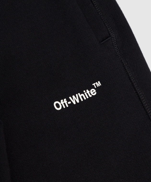 Off-White Дитячі чорні джогери з контрастним принтом логотипу OBCH001C99FLE001 зображення 3