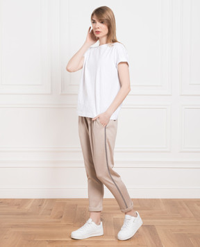 Brunello Cucinelli Бежевые брюки с цепочкой мониль MD828SM679