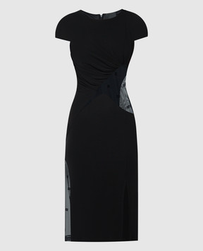 Givenchy Чорна сукня з фігурними прозорими вставками BW21WS30XH