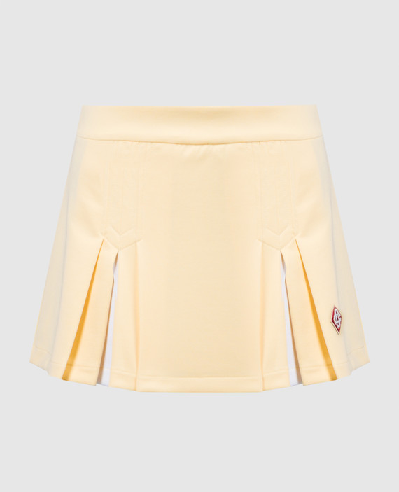 Yellow mini skirt with logo
