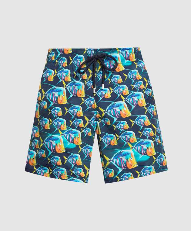 Vilebrequin Moorea Piranhas Blue Swim Shorts MOOU3B17