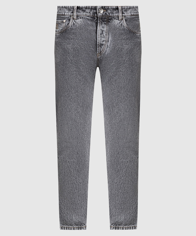 Brunello Cucinelli Gray jeans with a distressed effect MA095D2210