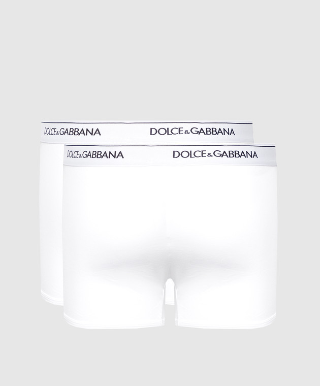 Dolce&Gabbana Набір білих трусів-боксерів з логотипом. M9C07JFUGIW зображення 2