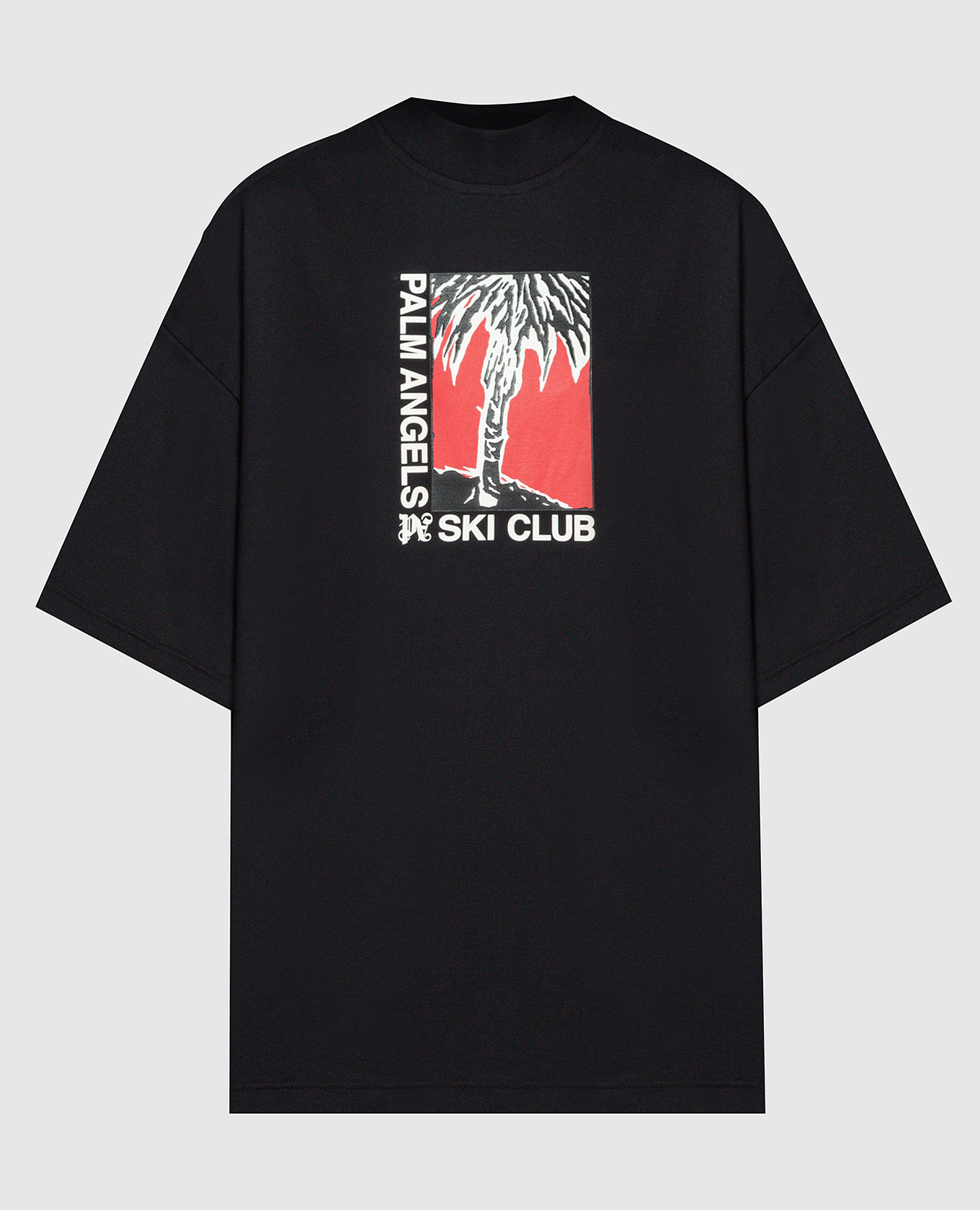 Black T-shirt Palm Ski Club with a print