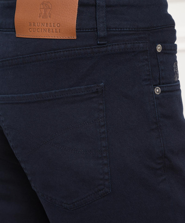Brunello Cucinelli Сині джинси з патчем та вишивкою логотипу M277PD2210 зображення 5