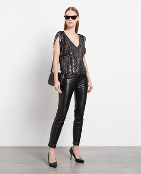 Twinset Черный топ с пайетками 222TP2592