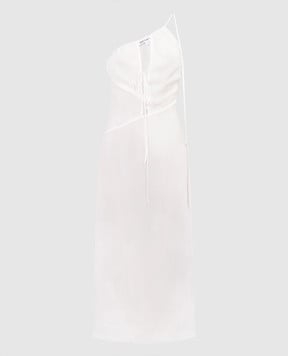 Materiel Біла асиметрична сукня міді з шнурівкою MRE24M171029DRWT