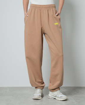 Vetements Коричневые джогеры с вышивкой логотипа UE64SP600O