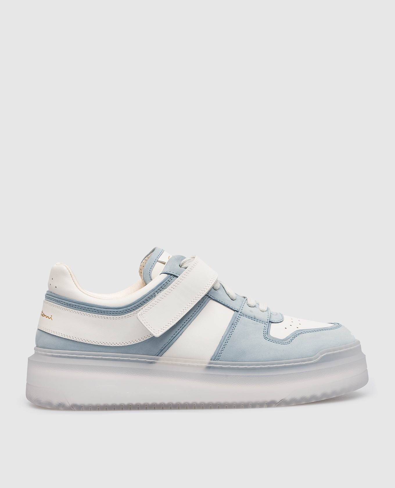 Sneak-Air Blue Leather Sneakers