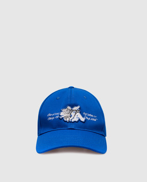 Off-White Синя кепка з логотипом OMLB052F23FAB022