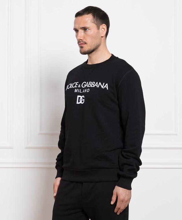 Dolce&Gabbana - Чорний світшот з контрастним логотипом G9ACGZFU7DU