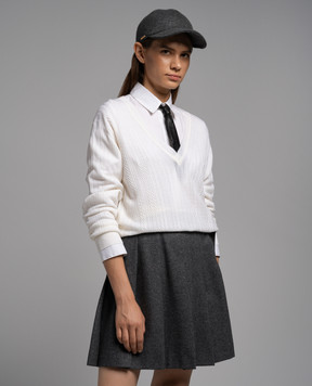 John Smedley Белый пуловер Maura из шерсти MAURA