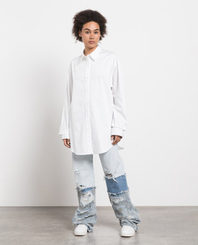 Heron Preston Голубые джинсы клеш с прорехами HWYA018S23DEN002