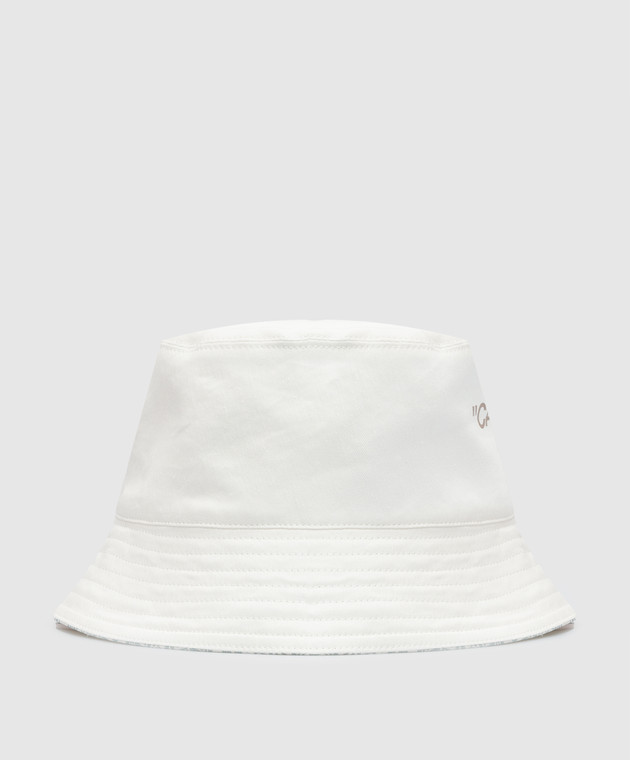 Off-White Белая панама с брендированным принтом OMLA033G23FAB001 изображение 3