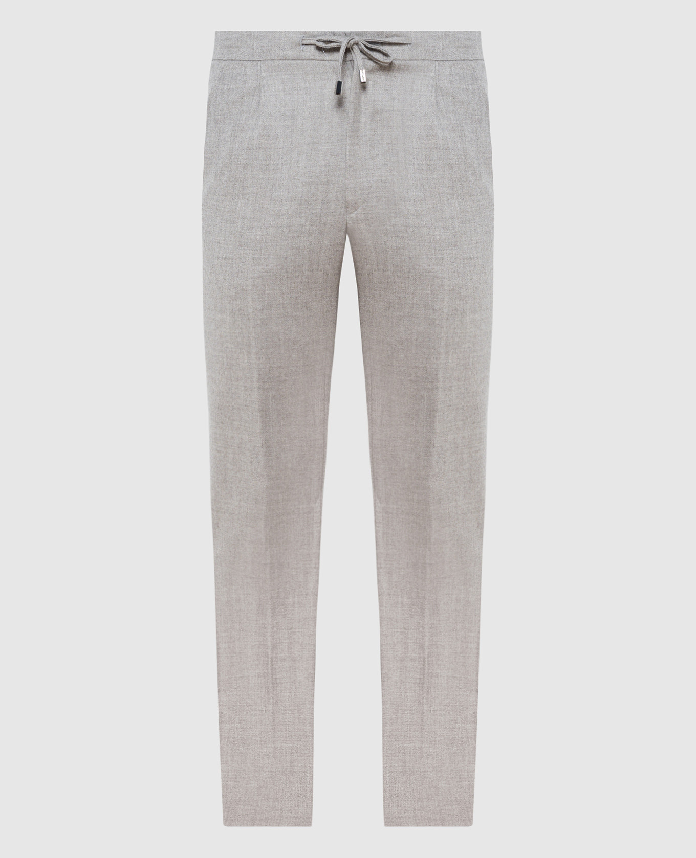 Gray tapered pants made of wool and cashmere