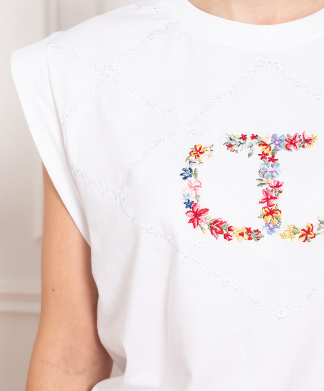 Twinset White T-shirt with embroidery 231TP217B изображение 5