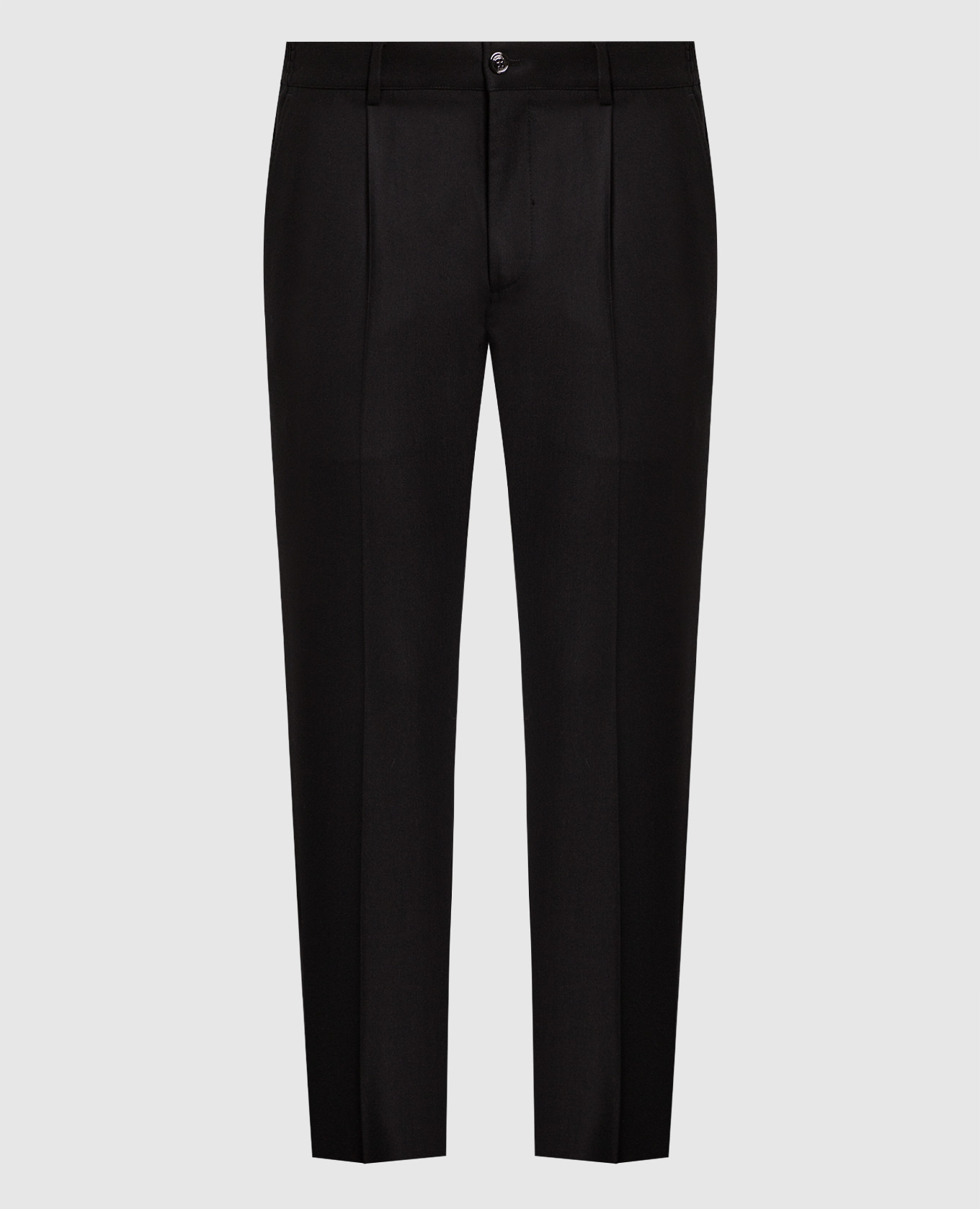 Black wool and cashmere pants