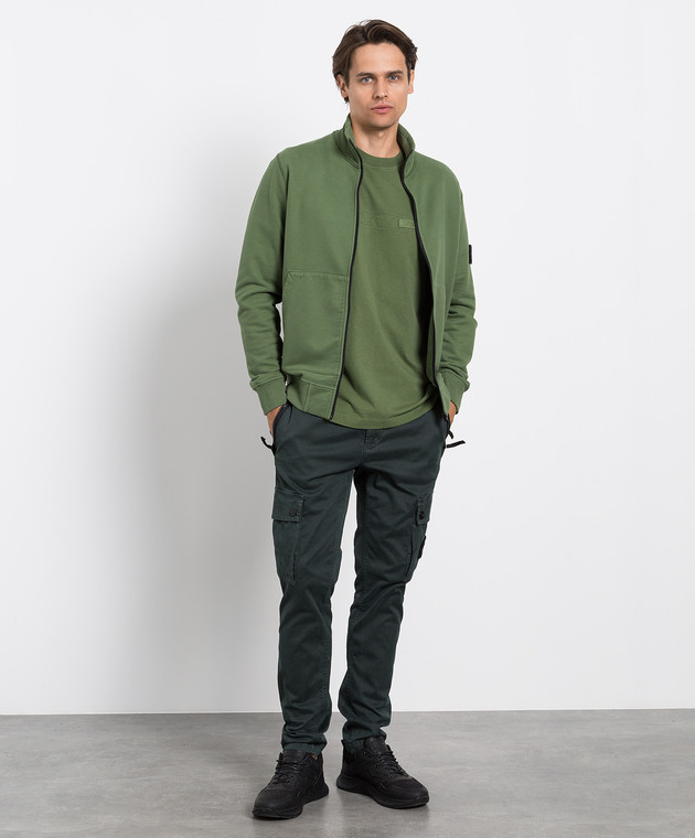 Stone Island Зеленая спортивная кофта с патчем логотипа MO771564320 изображение 2