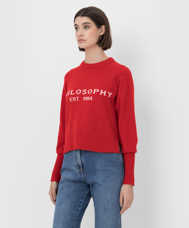 Philosophy di Lorenzo Serafini Червоний светр із вовни та кашеміру з логотипом A0917700 зображення 3